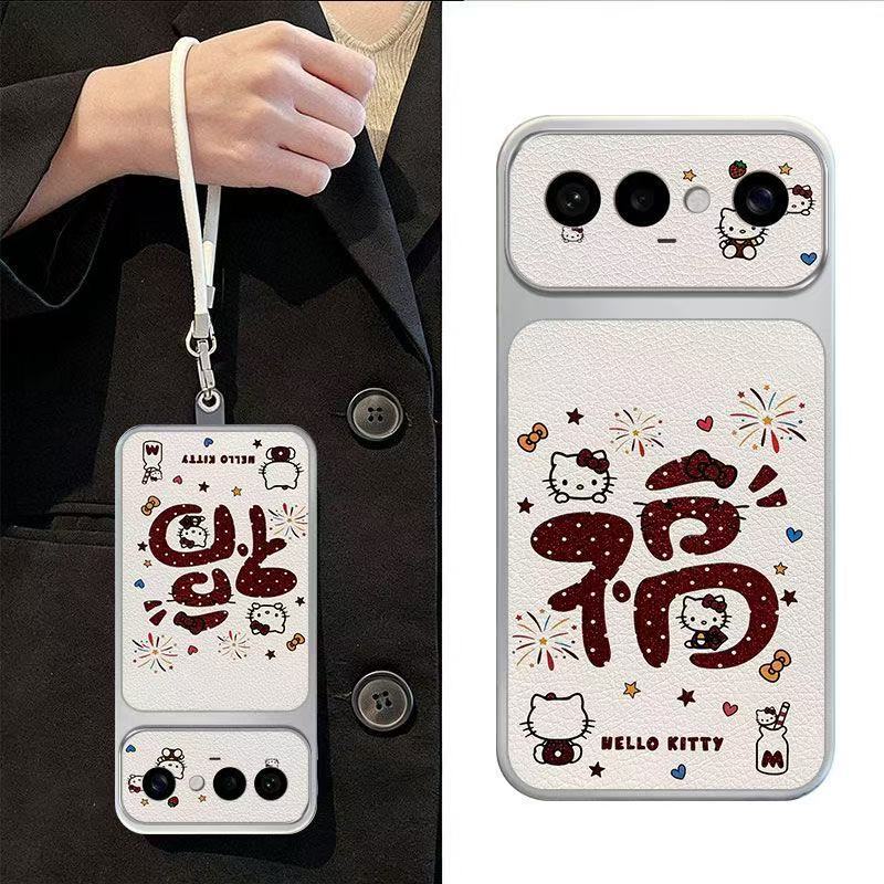 สําหรับ Vivo X300 FE 5G เคสโทรศัพท์การ์ตูน Lambskin รูปแบบหน้าต่างขนาดใหญ่ป้องกันกรณี