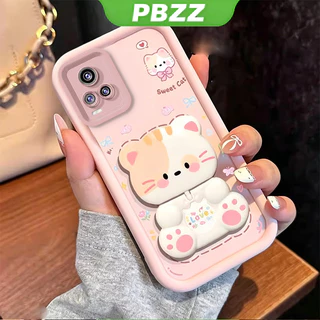 เคสสําหรับ vivo v20 PRO v20se v23e v23 v21 v21e 5G เคสโทรศัพท์ Softcase ซิลิโคนกันกระแทกใหม่ออกแบบความงามพร้อมที่วาง 360° กระจกแต่งหน้า แมวน่ารัก สําหรับเด็กผู้หญิง JTXMMZJ