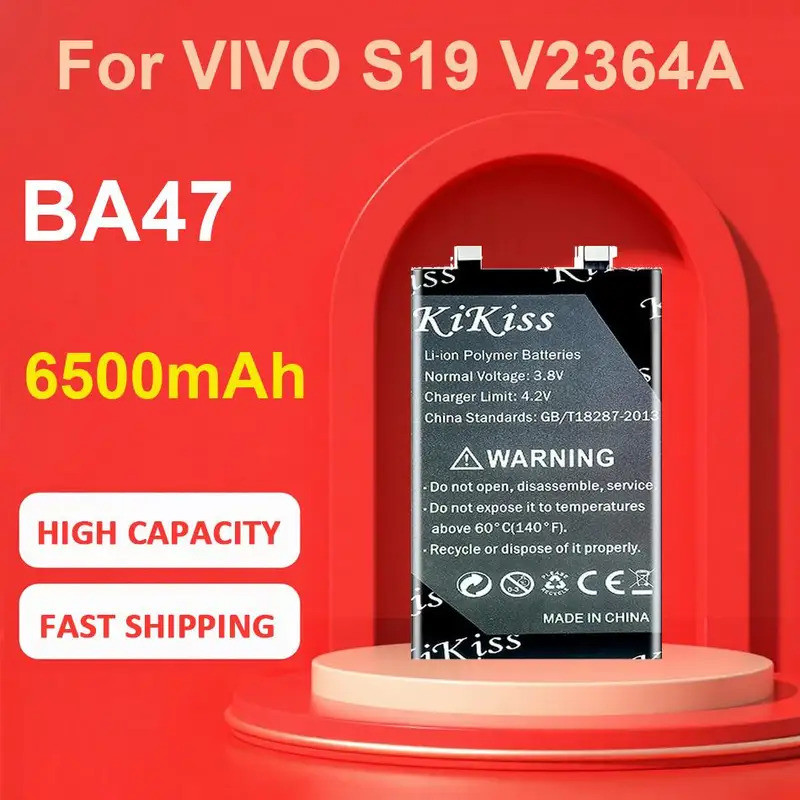 แบตเตอรี่ KiKiss สําหรับ VIVO S19 V2364A,BA47,6500mAh