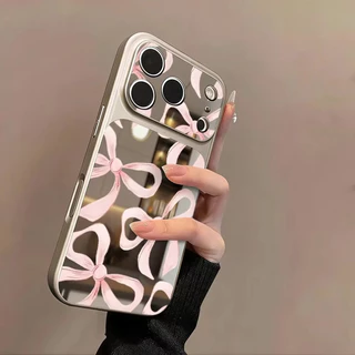 สีสันโบว์กระจกเคสโทรศัพท์สําหรับ OPPO Reno 15 14 12 11 Pro 15F 14F 13F 12F 11F 5G อะคริลิคแต่งหน้ากระจกกันกระแทก