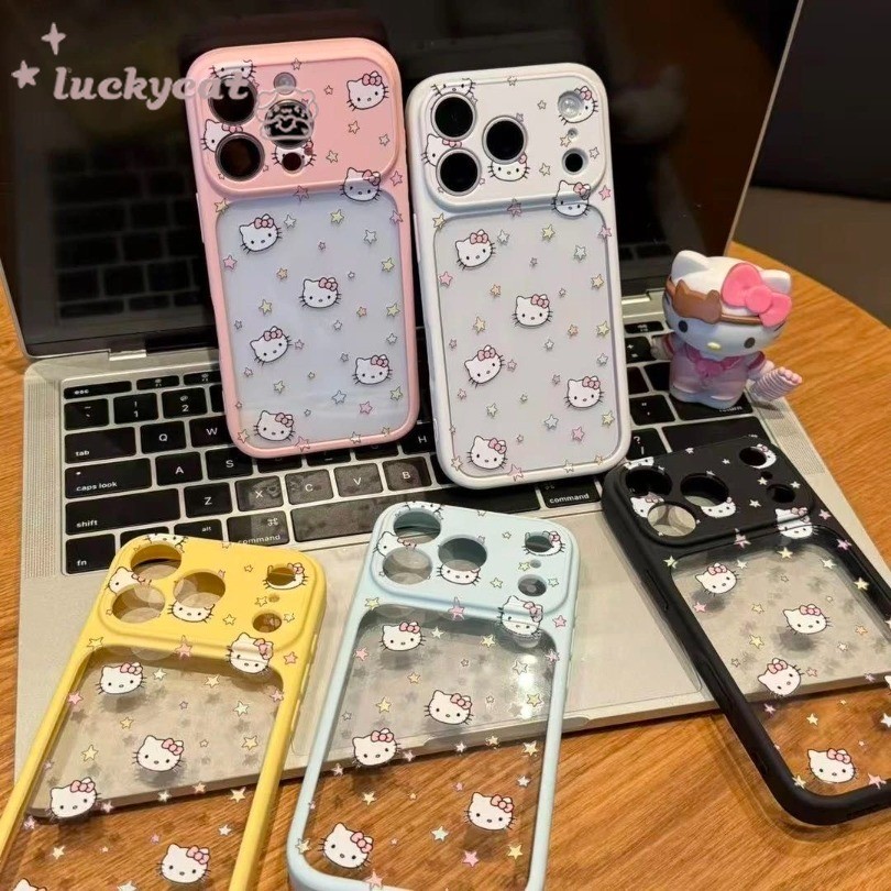 InsสีสันStar Cat 2-in-1 Softเคสโทรศัพท์สําหรับiPhone 17 16 15 14 13 12 11 Pro Max