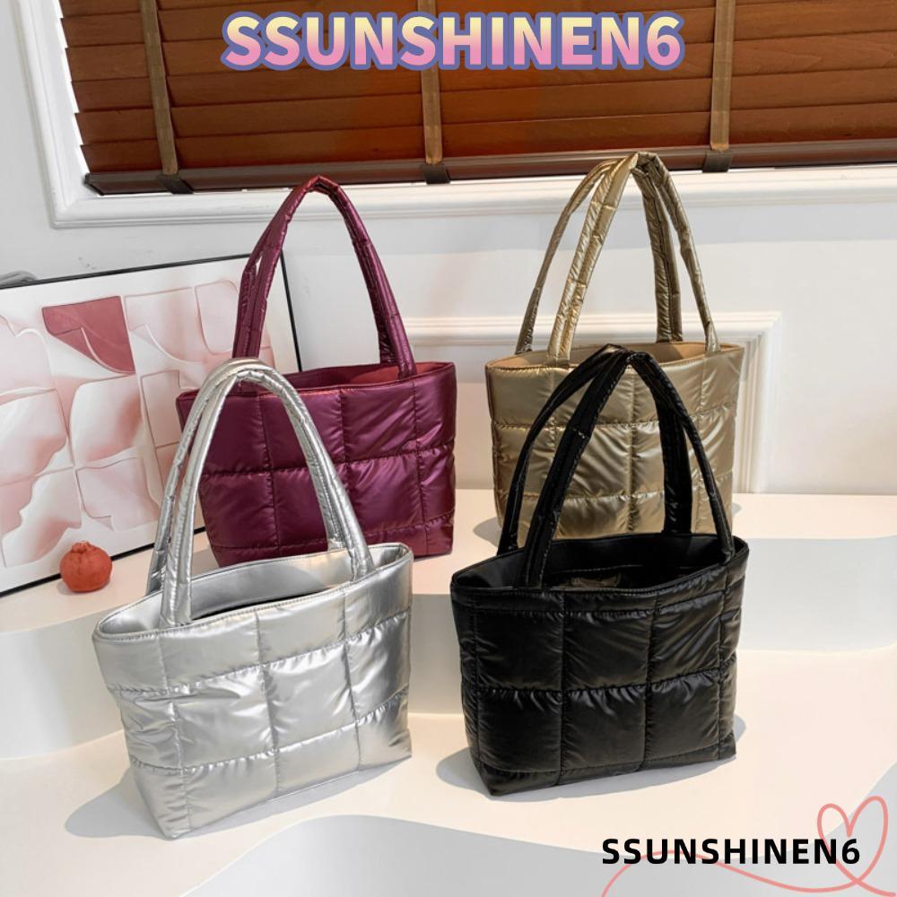 SSUNSHINEN6 กระเป๋าสะพาย, Down Cotton Cushion Puffy Underarm Bag, Totes Solid Quilted Totes Bag เซ็ก