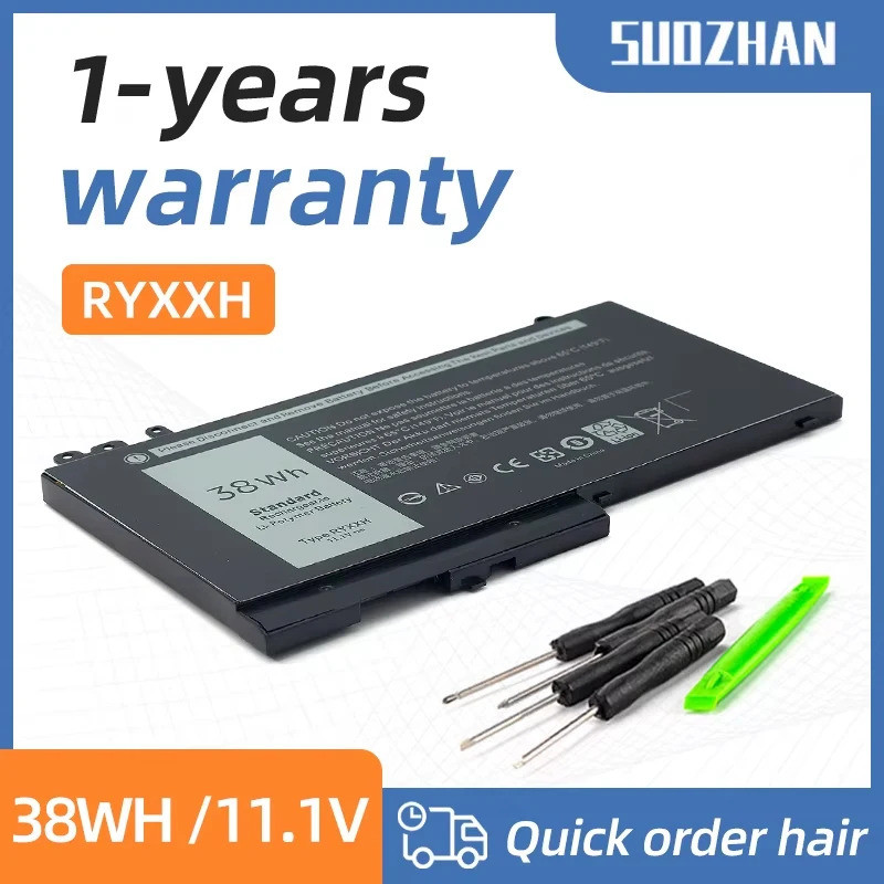 SUOZHAN RYXXH แบตเตอรี่แล็ปท็อปสําหรับ Dell Latitude 12 5000 11 3150 3160 3550 E5250 E5450 E5550 Ser