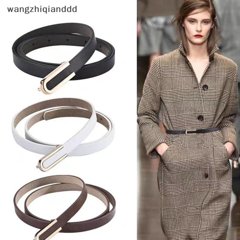 Hot เข็มขัดเอวผู้หญิง Minimalist Pin Bule หนัง PU เข็มขัดบางเข็มขัดหญิงสําหรับกางเกงยีนส์ชุดกางเกง.