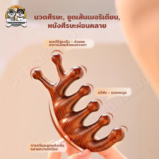 หวีผมนวดเส้นเมอริเดียนผ่อนคลายหนังศีรษะหวีเรซินไร้มือจับห้าฟันเครื่องมือหนังศีรษะ