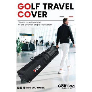 PGM GOLF กระเป๋าเดินทางกอล์ฟ HKB021 | เปลือกแข็งแบบพับได้ Oxford สีดํา
