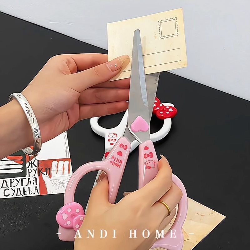 Hello Kitty Scissors น่ารักมูลค่าสูงในครัวเรือนแกะกล่องนักเรียนการ์ตูนขนาดเล็กเครื่องเขียน Handmade Account