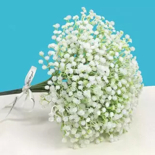 ดอกมณฑลฟ้าเทียม สีขาว 1 ช่อ ขนาด 60 ซม. ทนทานไม่ซีดจาง ตกแต่งงานแต่ง DIY ปาร์ตี้ ตกแต่งบ้าน พร้อมส่ง