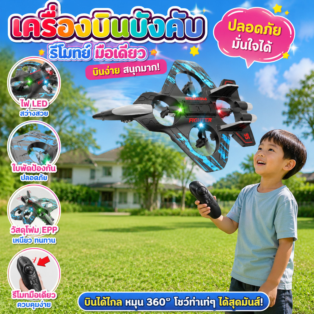🎮 เด็กเล่นได้ ผู้ใหญ่ก็เพลิน RC F22 เครื่องบินบังคับสุดเท่ ✈️บินบังคับสุดเท่ ✈️สุดพิเศษ