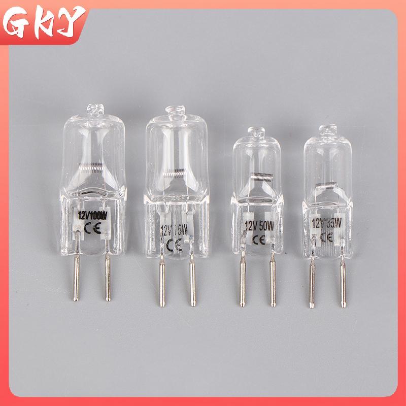 GKY 1 PC G6.35 12V 20W 35W 50W 70W 100W หลอดไฟทํางานหลอดไฟ G6.35 Aroma โคมไฟ G6.35 กล้องจุลทรรศน์หลอ