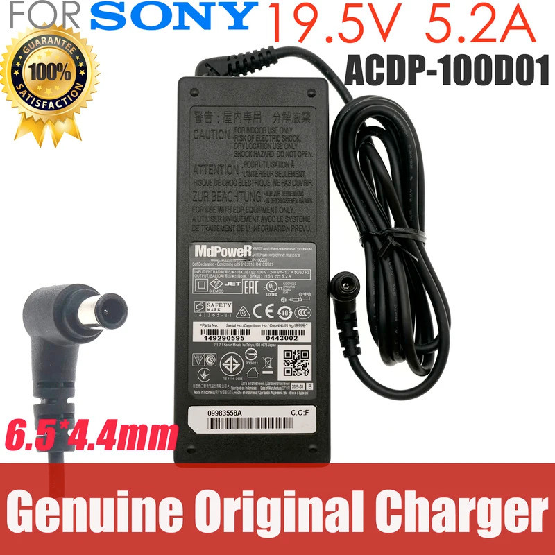 19.5V 5.2A 100W 6.5*4.4 มม.อะแดปเตอร์ไฟ ACDP-100D01 สําหรับ SONY KDL 43W800C ทีวี KDL-55W-800B KDL-4