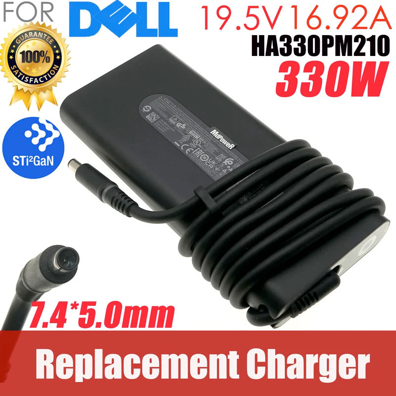 Original 19.5V 16.92A 330W GaN AC Power Adapter สําหรับ DELL Alienware แล็ปท็อปชาร์จ HA330PM201 DA33