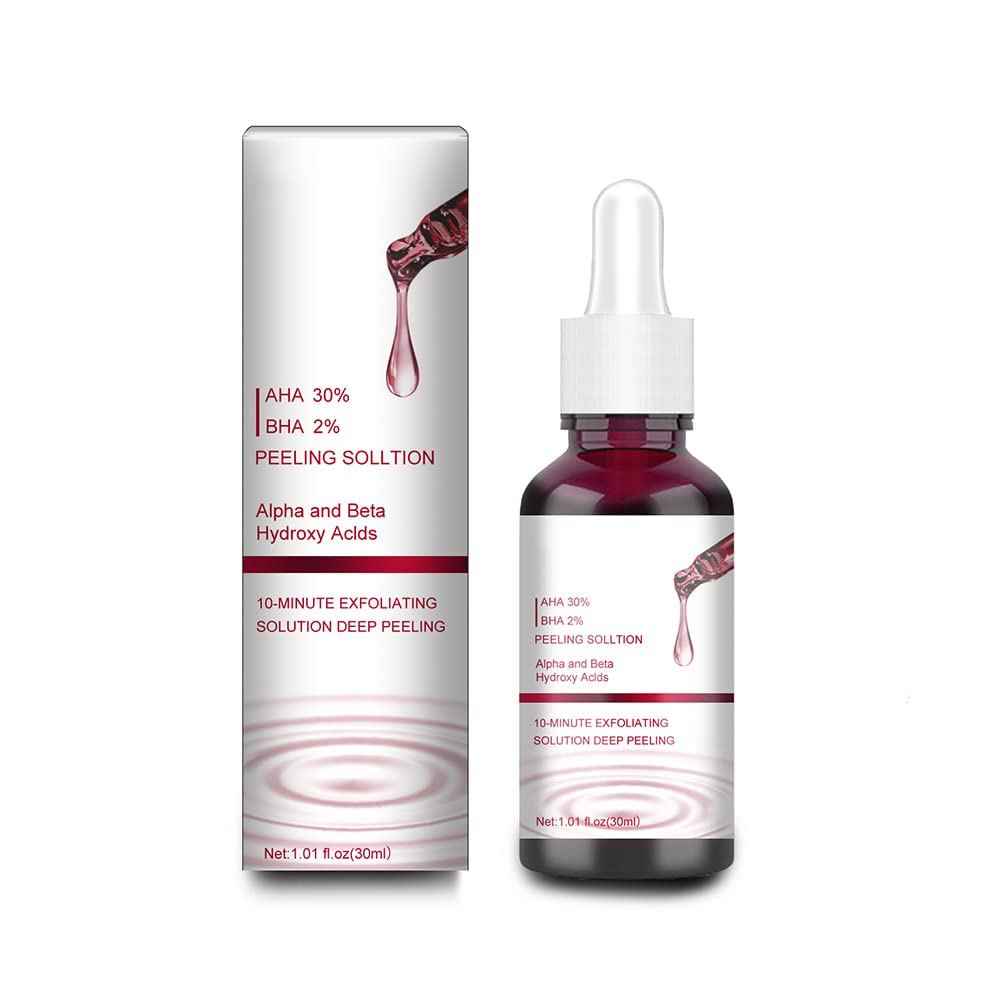 Peeling Solution,AHA 30% + BHA 2% Peeling Solution Fruit Acid Essence Liquid Exfoliating Pores Shrin
