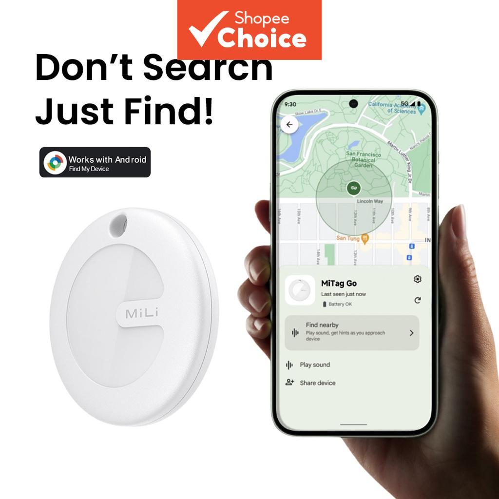 สําหรับ Android MiLi MiTag Go Tracker Item Finder ทํางานร่วมกับ Google Find อุปกรณ์ของฉัน