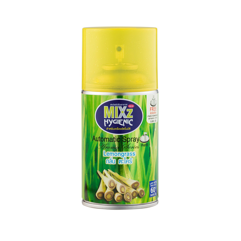 MIXZ HYGIENIC รีฟิลล์สเปรย์ปรับอากาศ กลิ่นตะไคร้หอม ขนาด 300 ซีซี