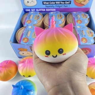 Rainbow Unicorn Dumpling Squishy ของเล่นกล่องตาบอดชุด Novelty Sensory Squeeze ของเล่นของขวัญสําหรับทุกวัย