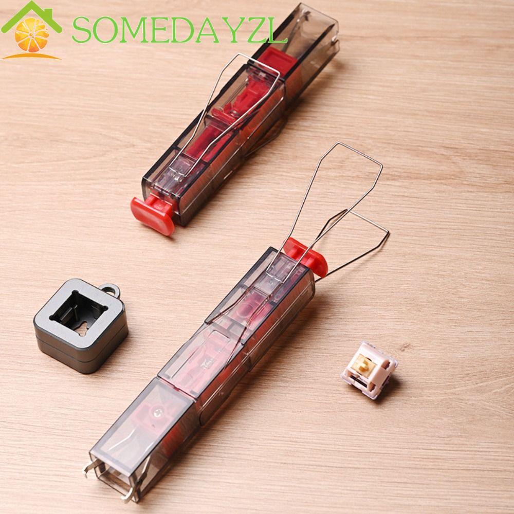 SOMEDAYZL Keys Caps Puller, DIY 2 in 1 Keyboard Switch Puller, ใช้งานง่ายมัลติฟังก์ชั่นแบบพกพาโปร่งใสคีย์บอร์ด Keycap Extractor RGB Keyboard