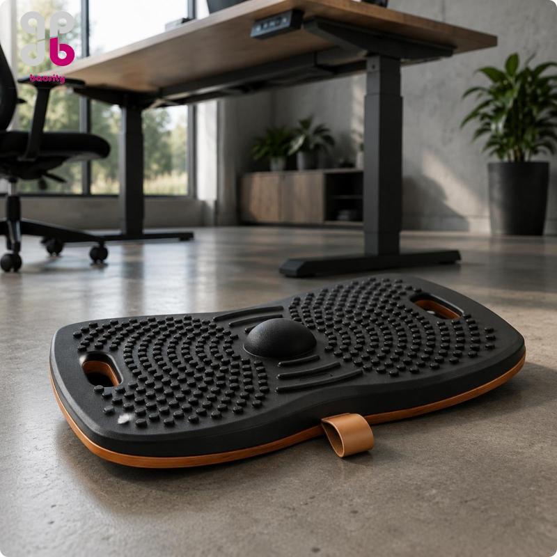 Baosity Wooden Wobble Board Massage Points Wobble Balance Board Stain-Resistant Ergonomic Foot Rocke