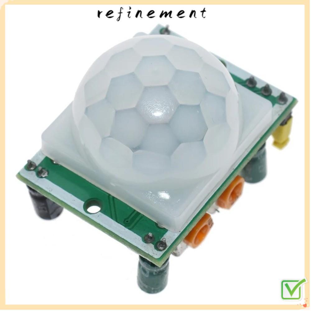 REFINEMENT Body Motion Sensor Module, Adjustable PIR Sensor HC-SR501 PIR Pyroelectric Detector, Smar