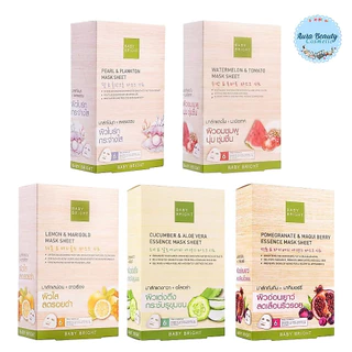 (6แผ่น/กล่อง) Baby Bright Essence Mask Sheet มาสก์หน้า เบบี้ไบร์ท ชุ่มชื้น ผิวดูใส เรียบเนียน มีหลายสูตร