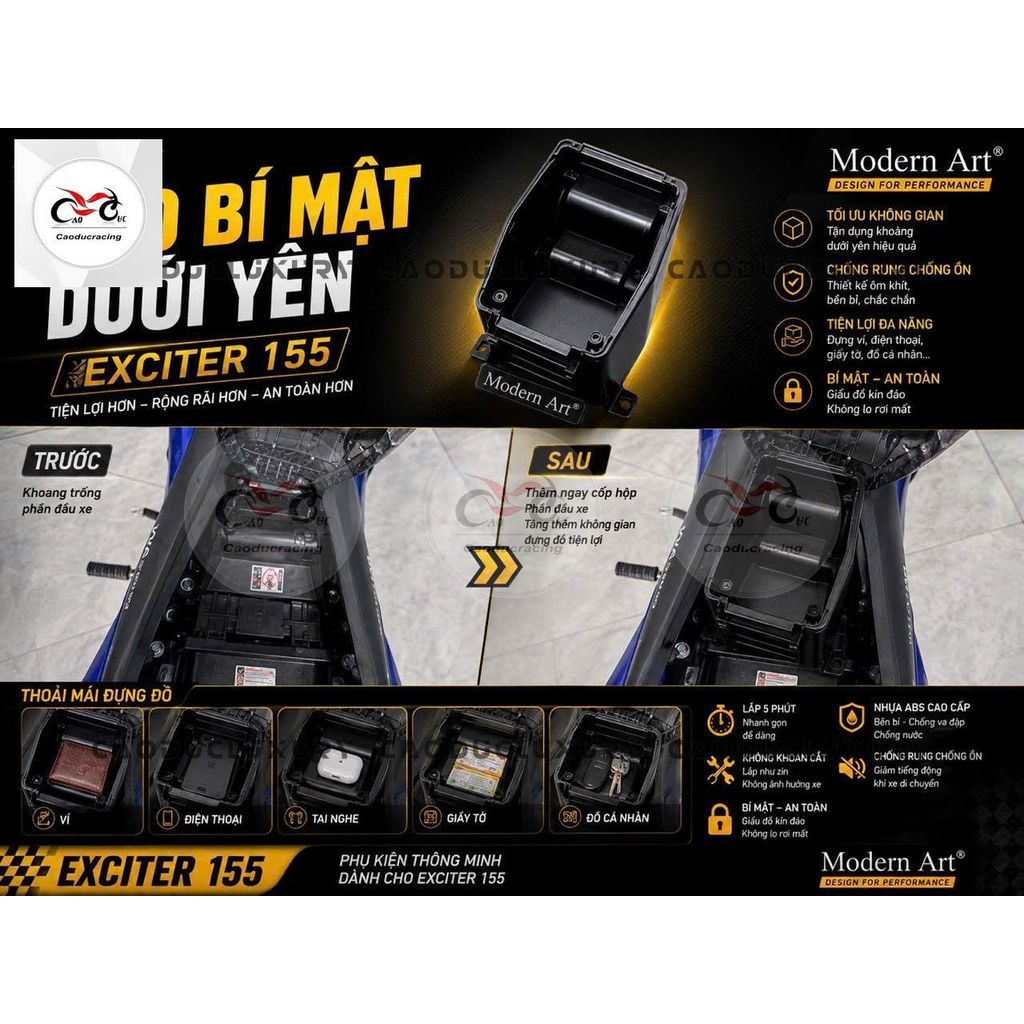 OPEN DEAL สําหรับ EX155 VVA - Ex155 VVA เสาหินขึ้นรูปพลาสติกติดตั้งเหมือนเดิมเพื่อเพิ่มพื้นที่จัดเก็