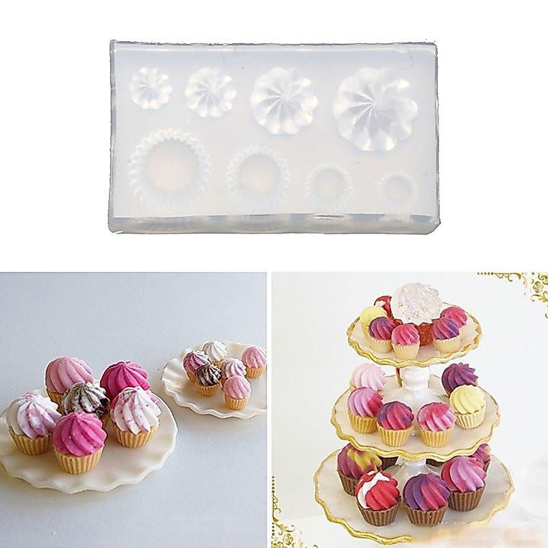 DIY  Glass Bottle Resin Mold Goblet Cup Simulated  Mini Cake Silicone Mold
