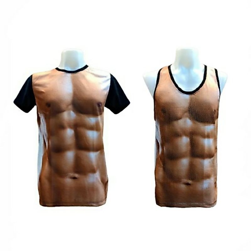 เสื้อกล้าม และ เสื้อยืด ลายซิกแพ็ค six pack T-shirts and single