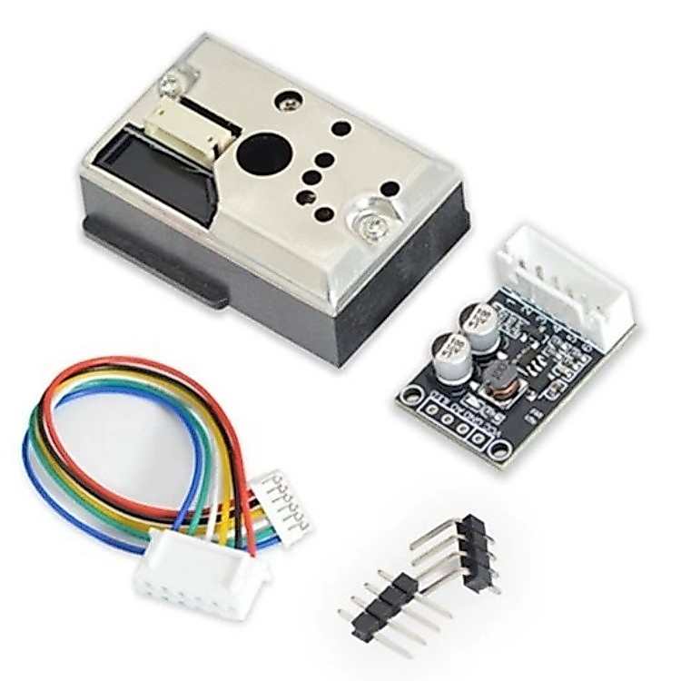 Dust Sensor  PM2.5 GP2Y1014AU + บอร์ดเสริม   เซ็นเซอร์วัดฝุ่น PM 2.5 GP2Y1010AU0F หมอก-ควัน