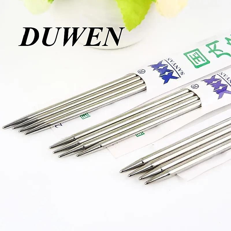 DUWEN 4 ชิ้น/เซ็ตเข็มถักสแตนเลส 36 ซม./25 ซม.Double Pointed เข็มถักโครเชต์เสื้อกันหนาวเข็มสำหรับผ้าพันคอ DIY ถักเครื่อ...