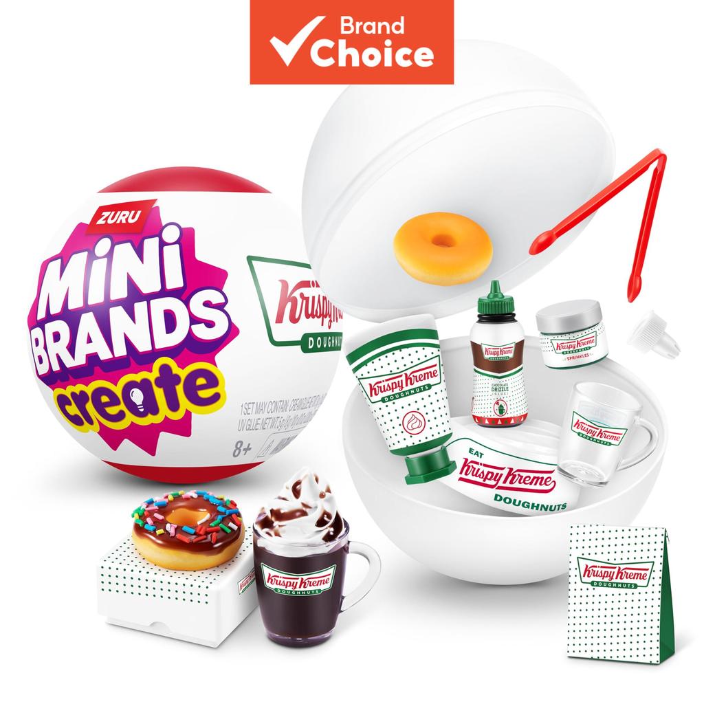 ZURU Krispy Kreme Surprise Ball DIY Craft ของเล่นมินิแบรนด์ Doughnut Theme สะสม Miniature กล่องตาบอดหวาน Treat รุ่นวันเกิดสําเร็จการศึกษาของขวัญสําหรับแฟนๆ