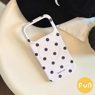 เกาหลี Simple Contrast สี Polka Dots รูปแบบ Big Hole โทรศัพท์มือถือสําหรับ iPhone 17 16 15 14 Pro Max iPhone 13 Thicken Anti-Scratch IMD ปกหลัง Shell