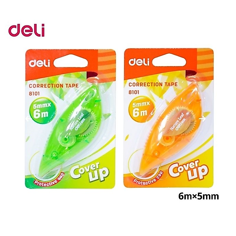 Deli เทปลบคำผิดลายใบไม้ E8101 ขนาด 5mm×6m (คละสี)