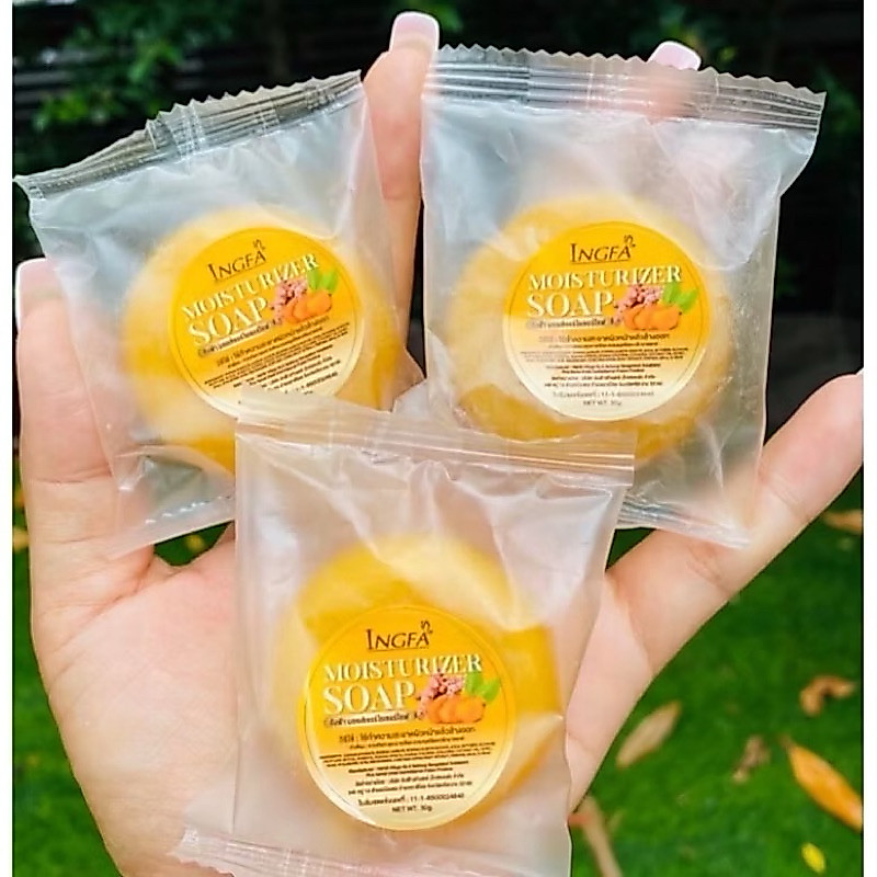 สบู่ขมิ้นสด อิงฟ้า(3ก้อน)ล็อตใหม่ ของแท้100%