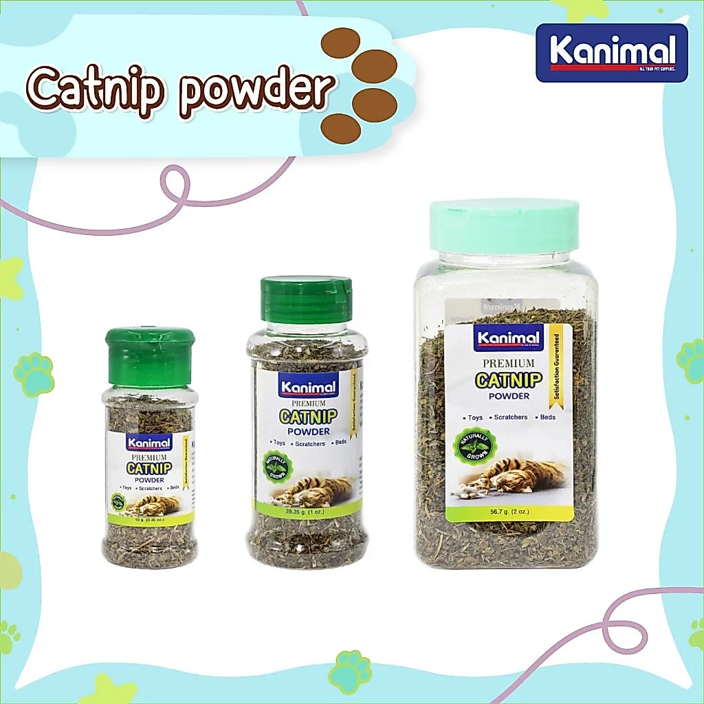 Kanimal Catnip ขนมแมว ผงแคทนิป กัญชาแมว ใช้โรยบนของเล่น ผ่อนคลาย สำหรับแมวทุกสายพันธุ์ (มี 3 ขนาด)