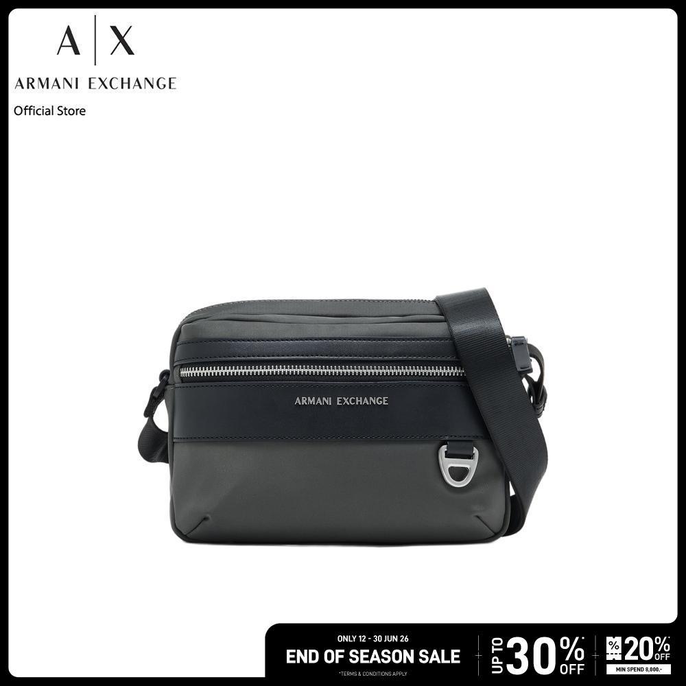 Armani Exchange กระเป๋าเมสเซนเจอร์ผู้ชาย รุ่น XM002535-AF22538-M8327 สีเทา