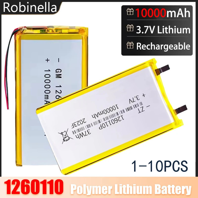 1260110 10000mAh Polymer แบตเตอรี่ลิเธียม 3.7V ชาร์จ Lipo Li-Po แบตเตอรี่สําหรับของเล่น Power Bank G