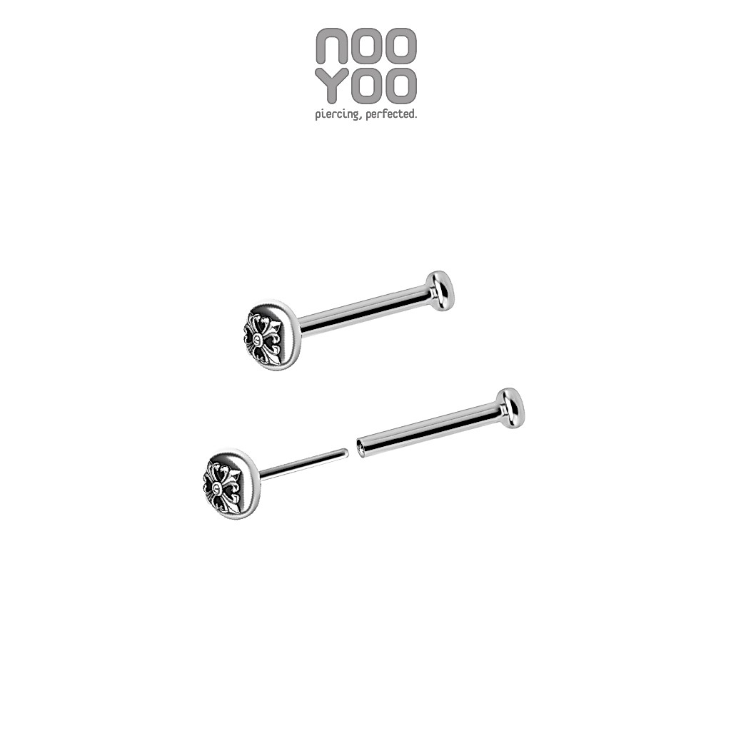 NooYoo ต่างหูสำหรับผิวแพ้ง่าย CoCr NF Iron Cross / Titanium TL