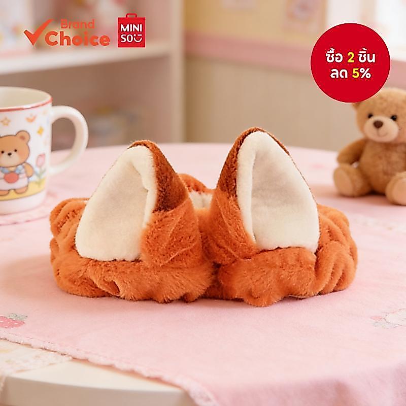 MINISO  ดิสนีย์ ซีรีส์ซูโทเปีย น่ารัก ฟุ้งฟายนุ่มนิ่ม มีสไตล์ ที่คาดผมหูจิ้งจอก 3D ขนาด 22 ซม. × 12 ซม. × 1 ซม.
