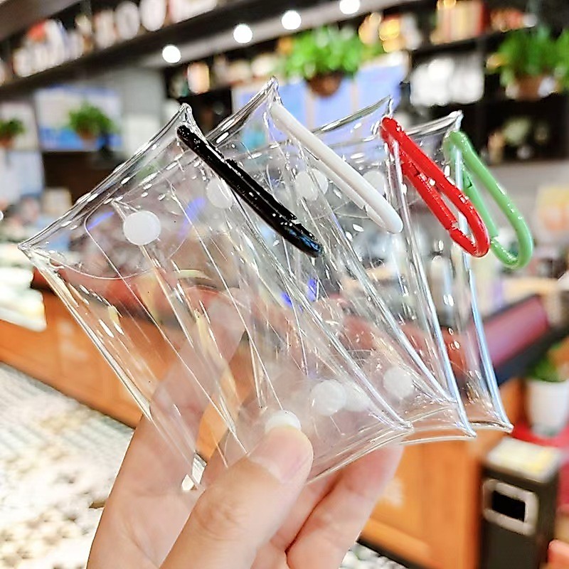 กระเป๋าใส่เหรียญ PVC ใสขนาดเล็ก กระเป๋าสำหรับผู้หญิง กระเป๋าใส่เหรียญรูปหูฟัง/พวงกุญแจสำหรับเด็กผู้หญิง กระเป๋าใส่เหรียญ
