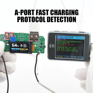 PCBFUN โมดูลชาร์จเร็ว Power Bank 22.5W ชาร์จเร็ว PD QC SCP VOOC จอสี TFT USB-C สำหรับแบตเตอรี่ 3.7V DIY