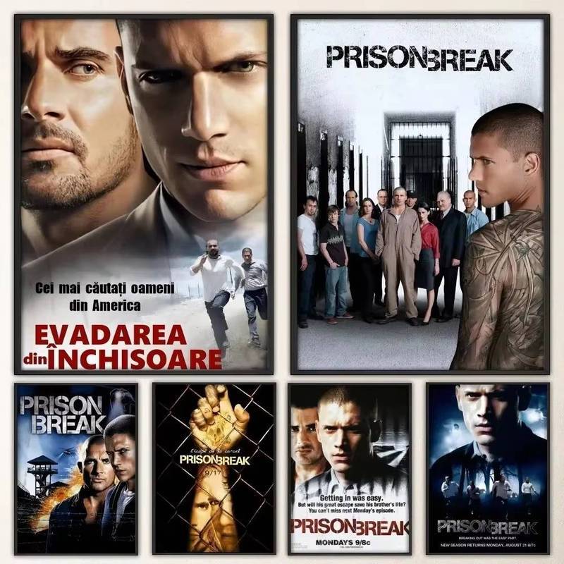 Prison Break โปสเตอร์ภาพยนตร์แฟนซีโปสเตอร์ผนังสําหรับห้องนั่งเล่นบาร์วินเทจตกแต่งภาพวาดผ้าใบ