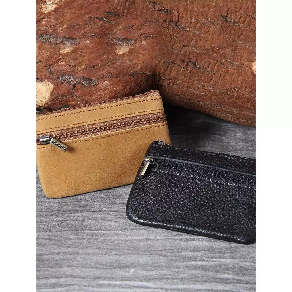 First Layer Cowhide Mini Card Holder กระเป๋าใส่เหรียญขนาดเล็กผู้ชายผู้หญิง Retro Handmade Original Ultra-Thin Leather Drivers License Key Case thumbnail 5