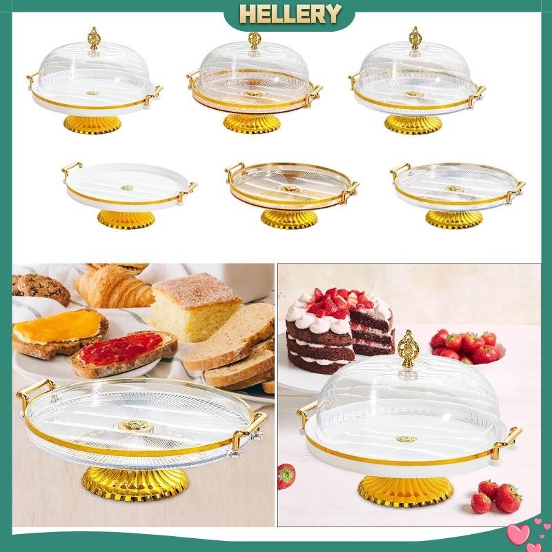 [HelleryTH] Desert เสิร์ฟแผ่น Footed Pastry Display Server ขนมของว่างเสิร์ฟ Platter สําหรับชีสเค้กค็