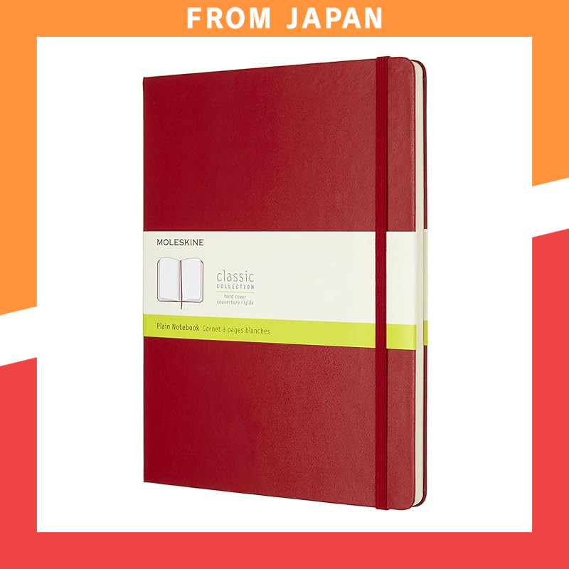 Moleskine Classic Notebook Hard Cover Plain XL Size (19 cm x 25 cm) Red QP092F2