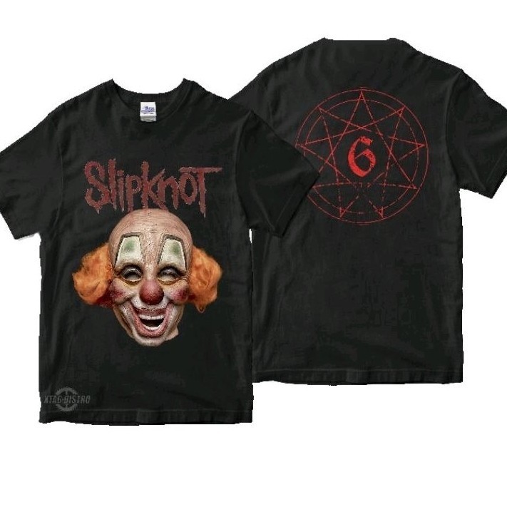 【พร้อมส่ง】Slipknot 9 CLOWN MASK เสื้อยืดพรีเมี่ยม สายรัดโลหะ Slipknot CLOWN 666 T-shirt S-5XL