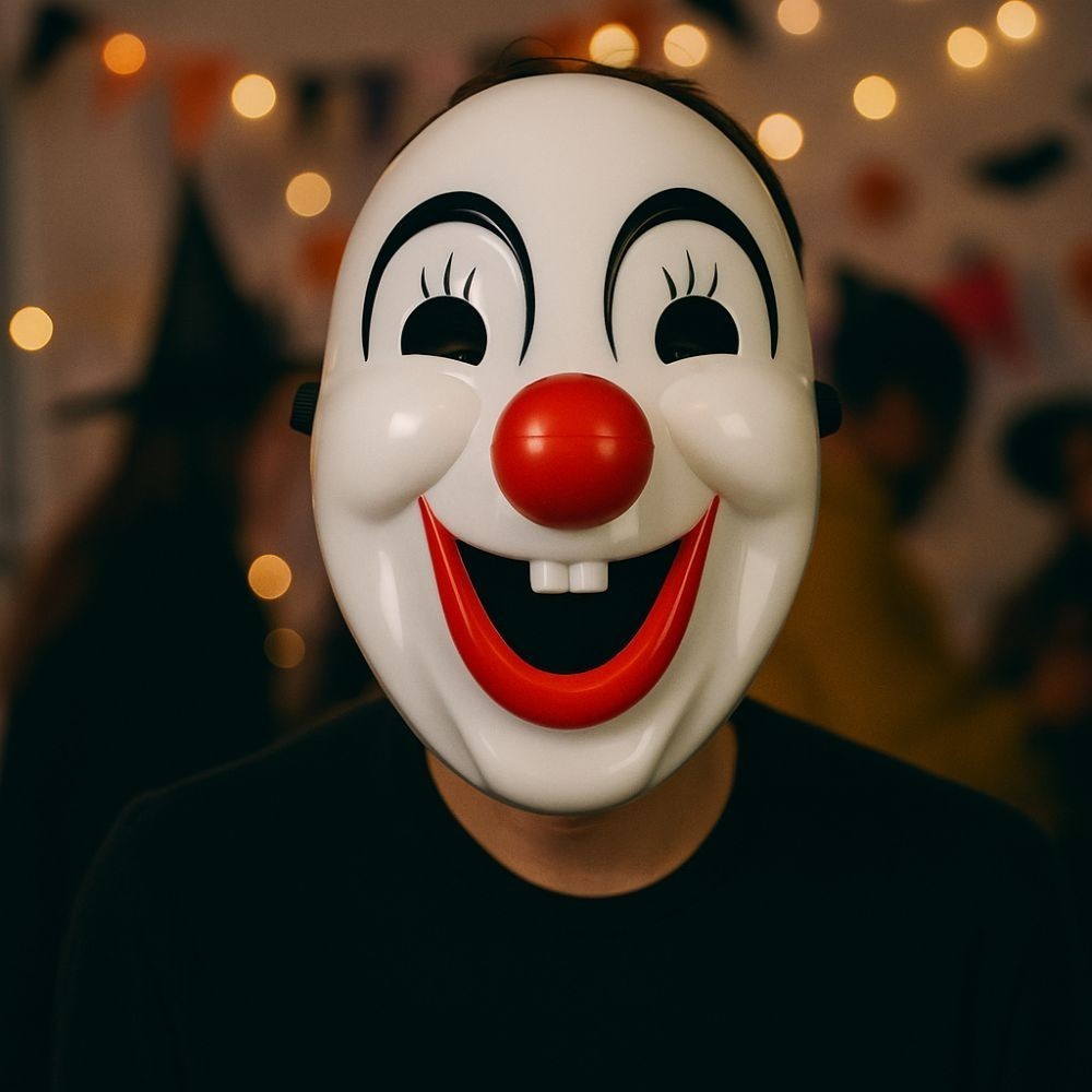 Halloween Clown Mask, Red Nose PVC Clown Makeup Mask, Party Prop Funny Scary Happy Clown Costume Car