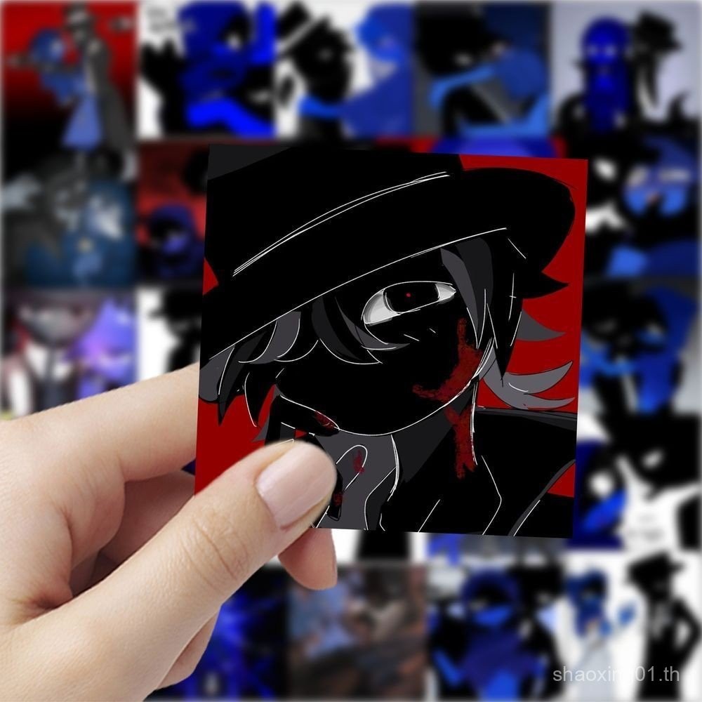 Rhythm Box Jevin 177 แผ่นสีดําสีฟ้า CP สติกเกอร์ sprunki Rhythm กล่อง Jevin เบลค สินค้า SASO