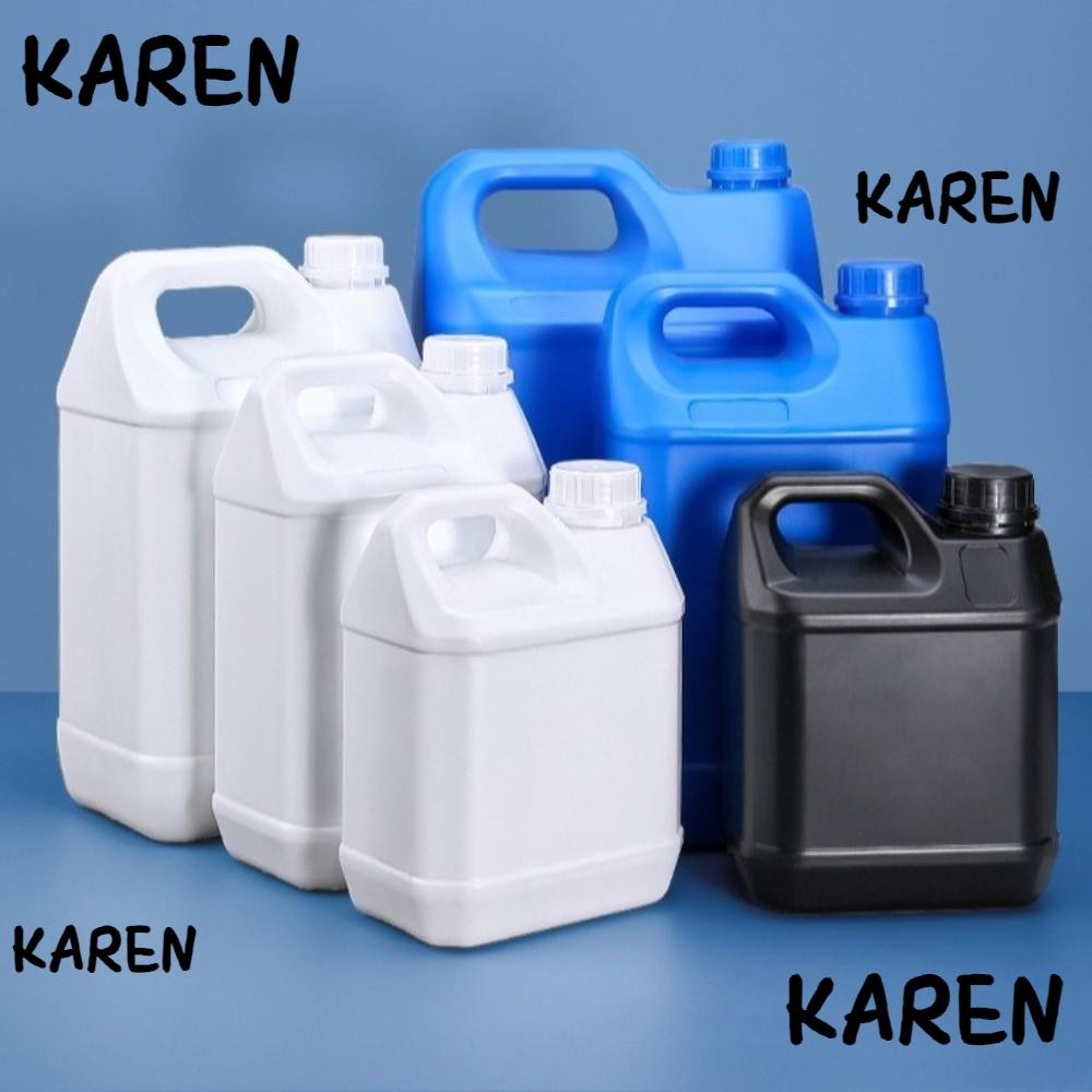 KARENGOODS HDPE Bucket, 1/2/3/4/5/6/10L พร้อมฝาปิดขวดสุญญากาศพลาสติก, อเนกประสงค์ปิดผนึกขนาดใหญ่-ความจุน้ํามันเกรดอาหาร Jerrican ทําความสะอาด