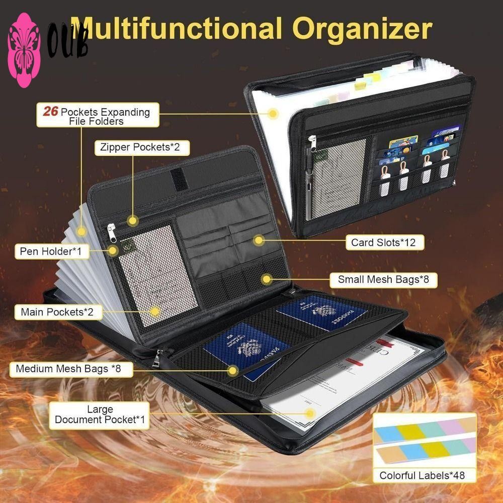 Multi-Zip Pocket A4 Letter File Organizer - กล่องประหยัดพื้นที่แบบพกพาสําหรับเอกสาร