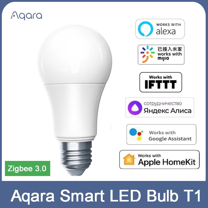 Aqara สมาร์ทหลอดไฟ LED T1 สมาร์ทโฮมรุ่นทั่วโลกทํางานร่วมกับ MI Home App alexa iftt google homekit Alice APP สี E27 2700K-6500K smart Light
